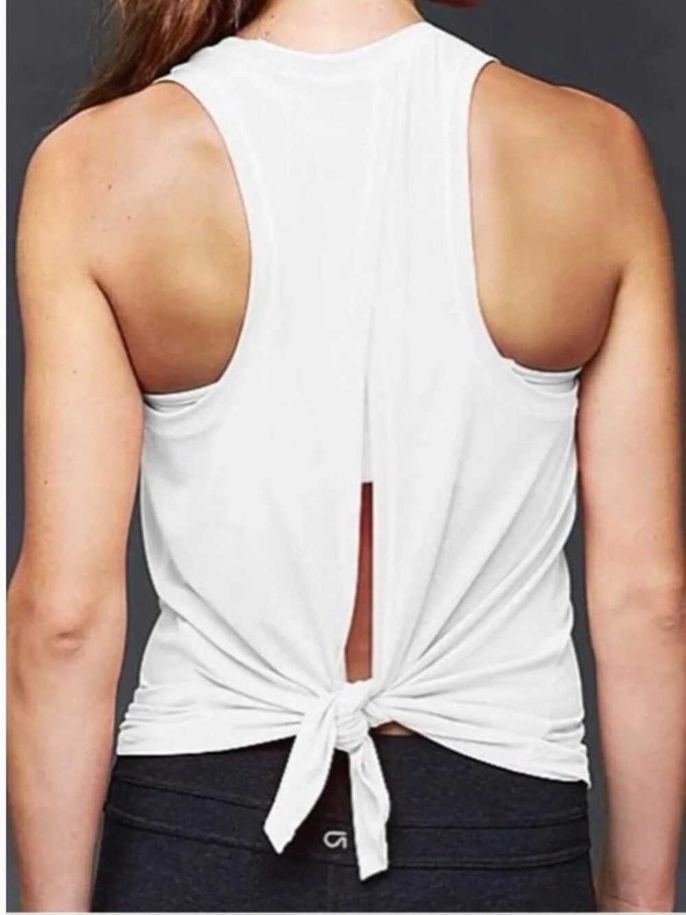 Gap Fit Breathe Tie-Back Tank White Medium